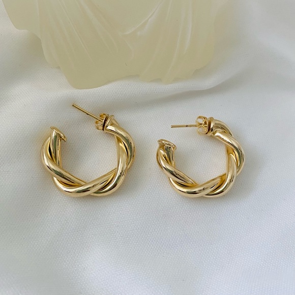 Rope Hoop Earrings - Picture 3 of 10